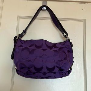 Coach Signature Print Purple Bag